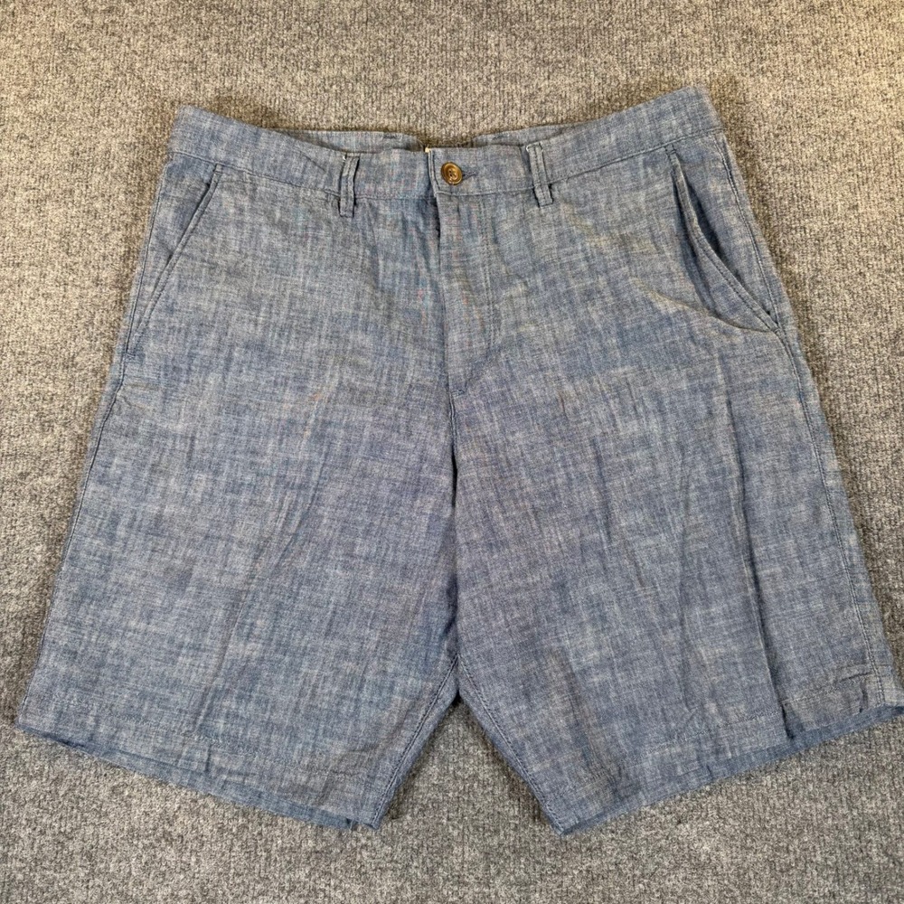 Gap Mens Essential Khaki 9 Inch Shorts Blue Chambray Size 34 #4053
